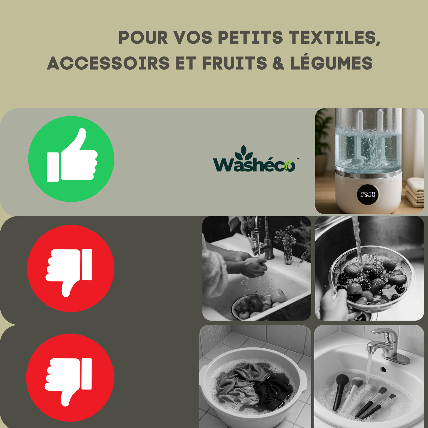 Washéco™ - Mini Machine à Laver Portable 2-en-1 Sans Fil