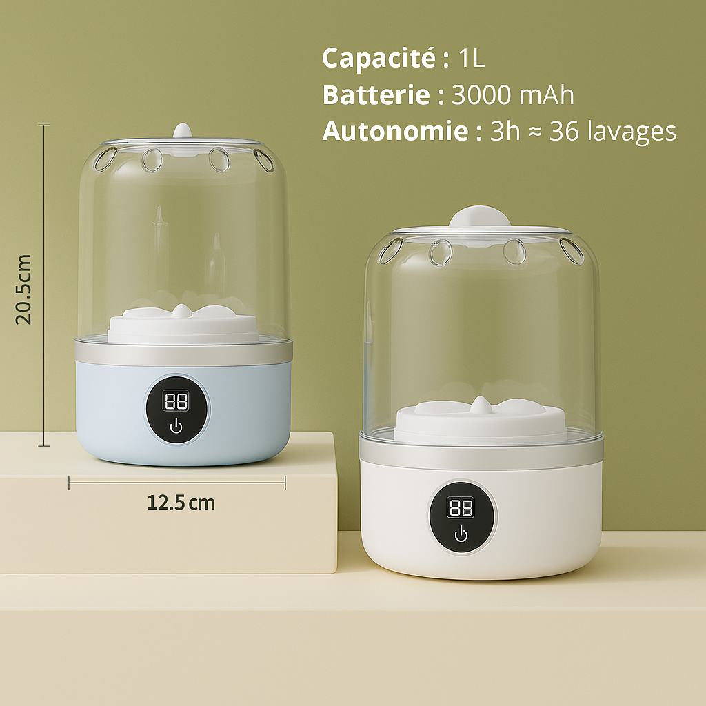 Washéco™ - Mini Machine à Laver Portable 2-en-1 Sans Fil
